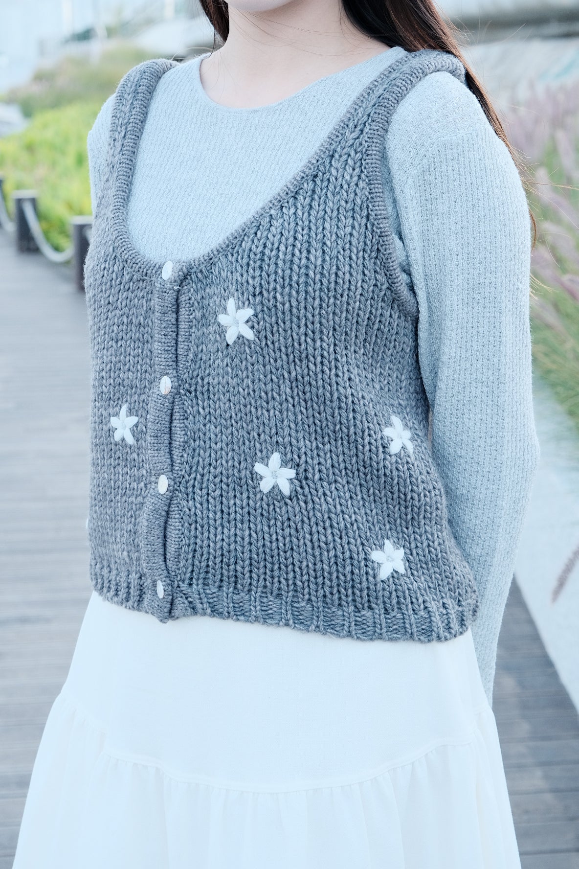 Floral Knit Vest