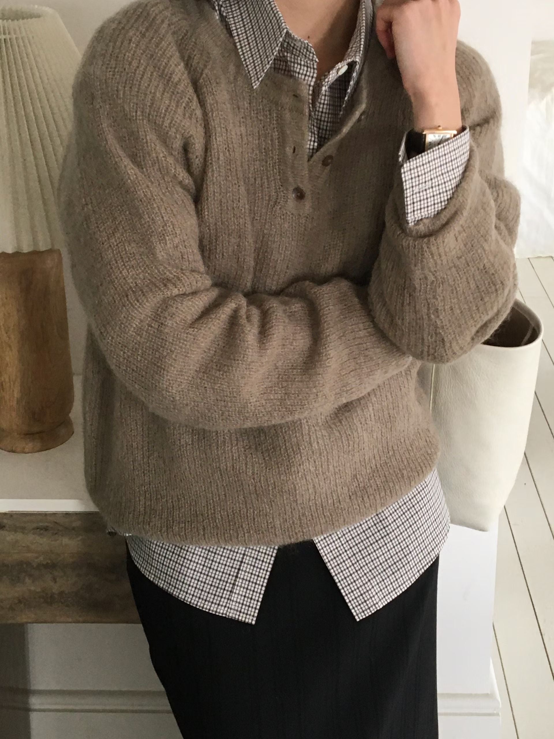 Semi-sheer Henley Neck Top