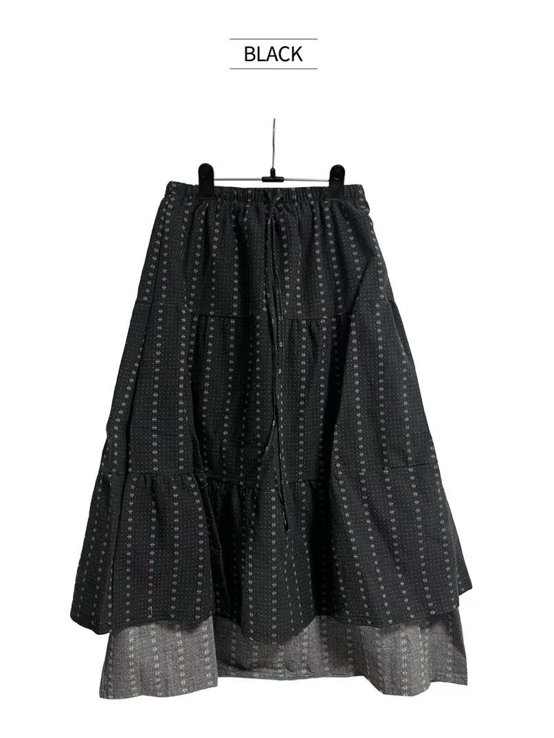 Two-Tier Floral Layered Skirt