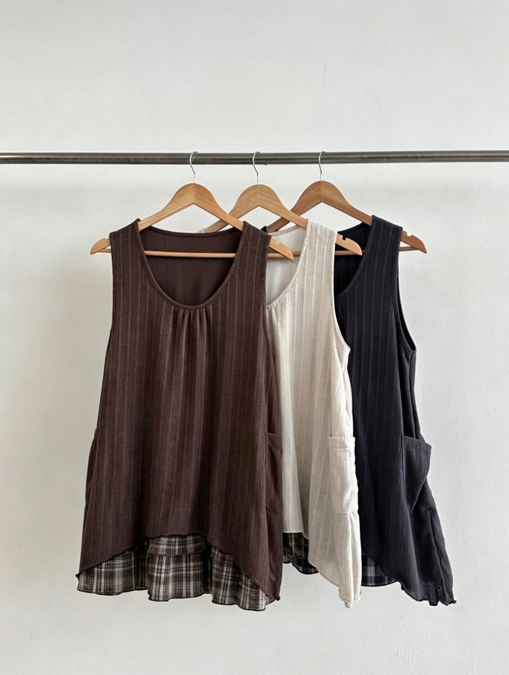 Plaid Layered Sleeveless Dress