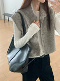 Furry High-Neck Vest