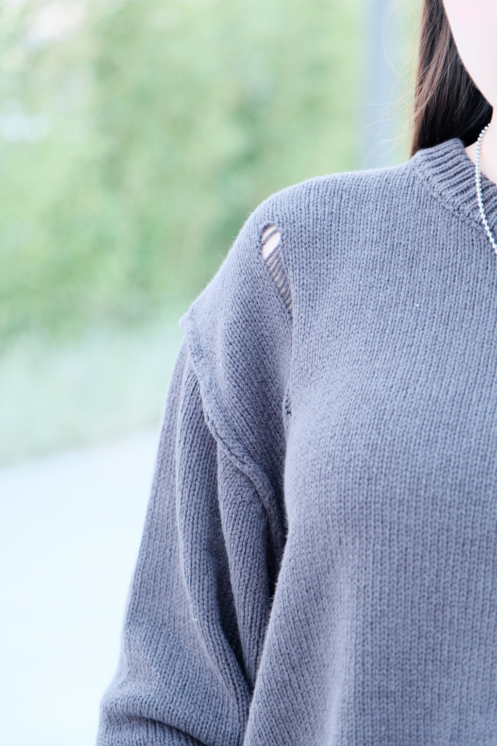 Distressed Hole Knit Sweater