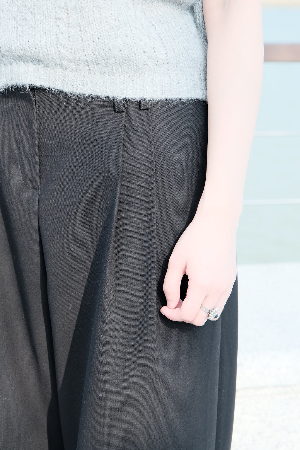 High-waist Wide-leg Trousers