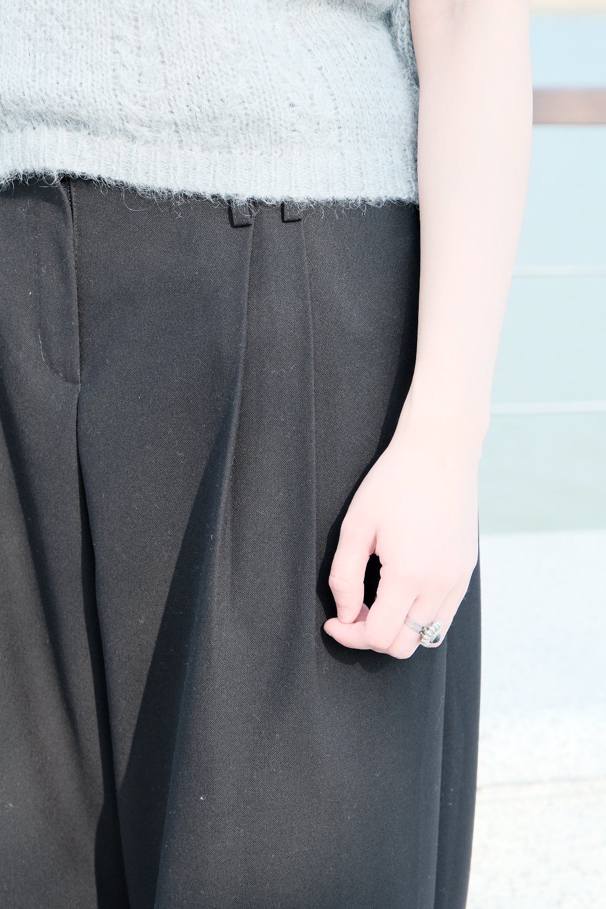 High-waist Wide-leg Trousers