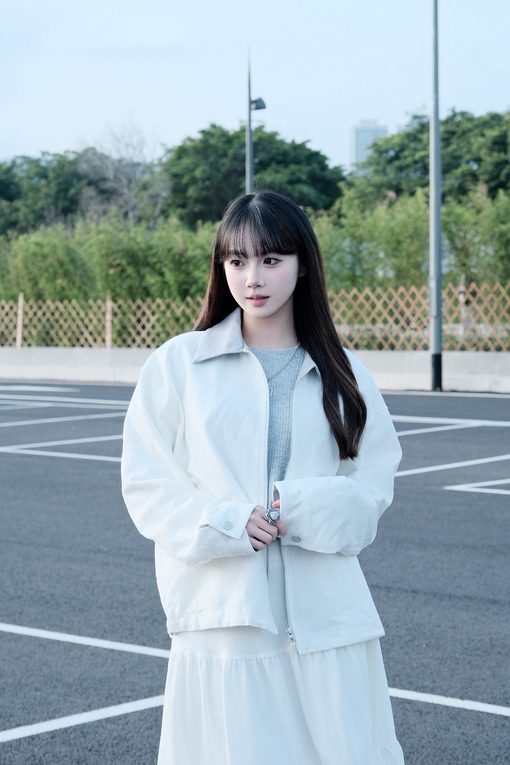 Colour-block Lapel Jacket