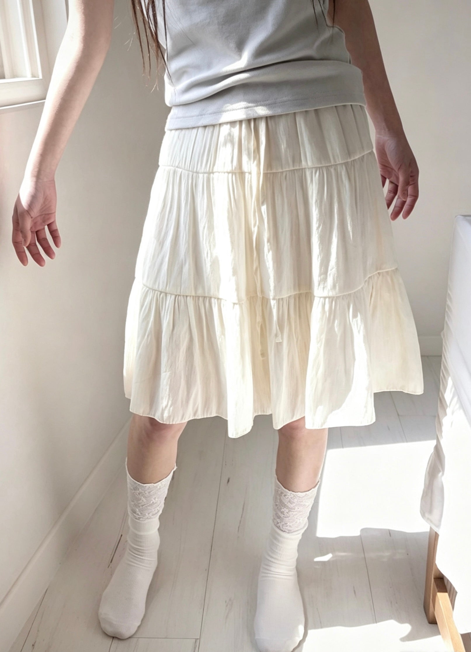 Tiered Midi Skirt