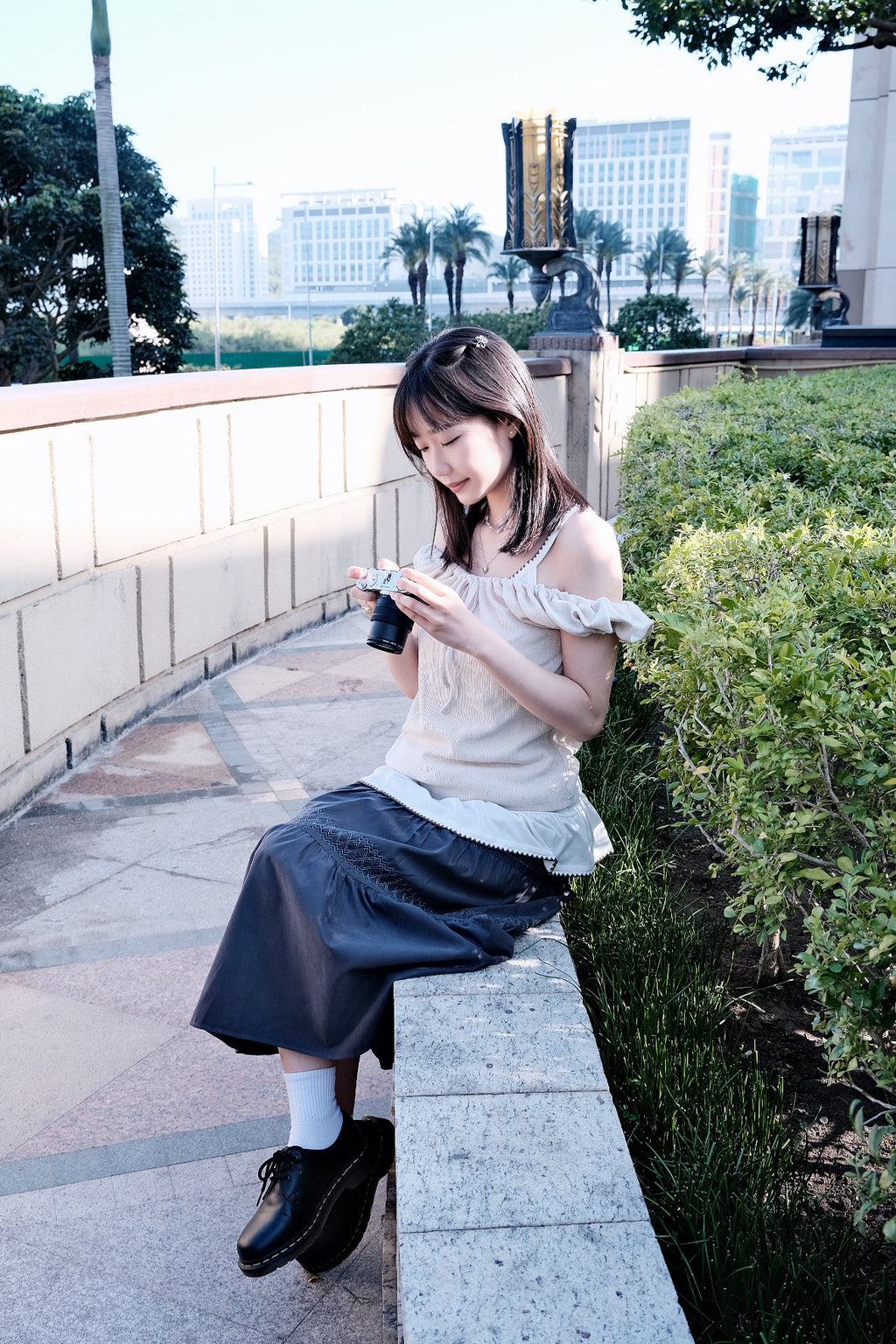 Drawstring Puff-Sleeve Top