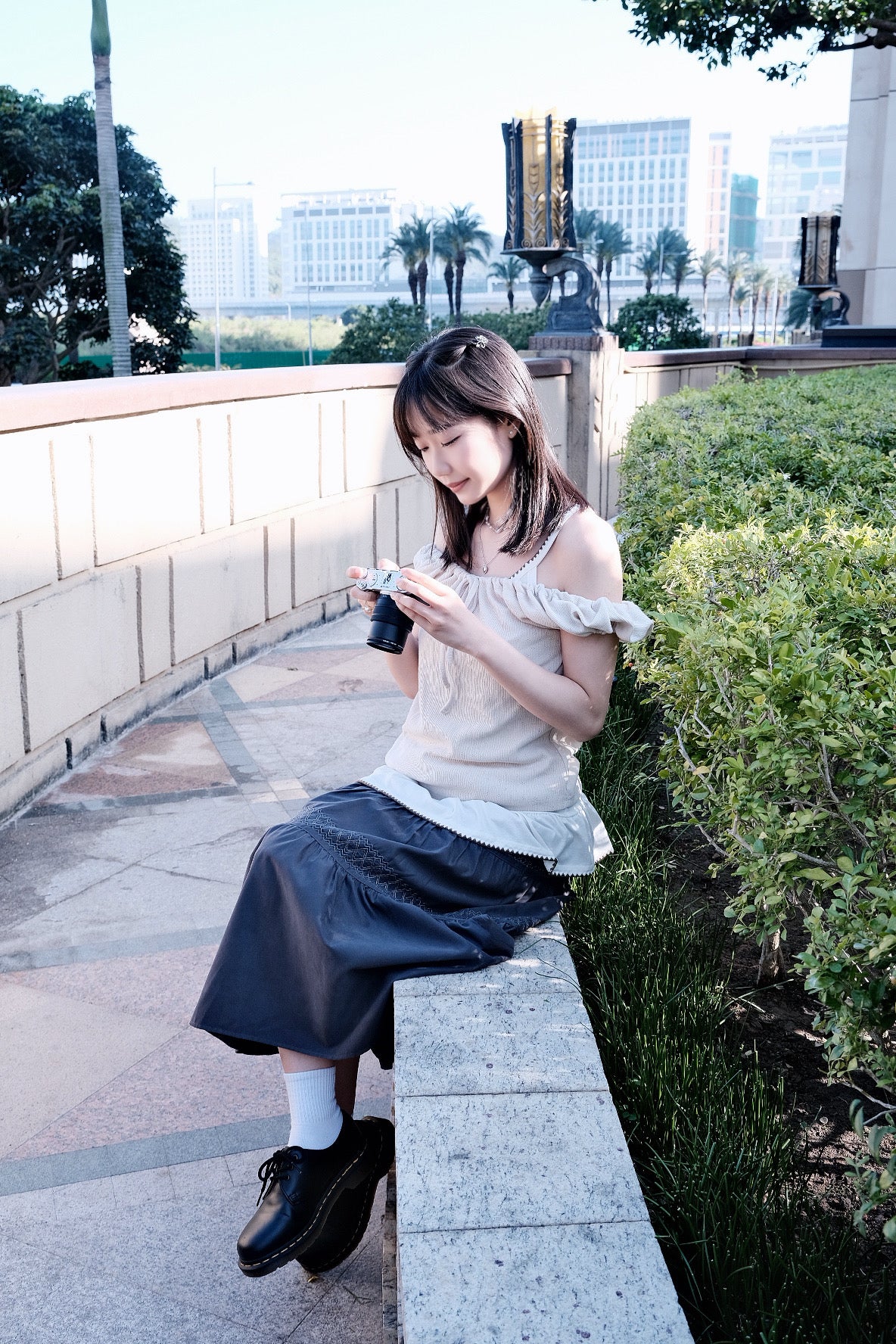 Drawstring Puff-Sleeve Top