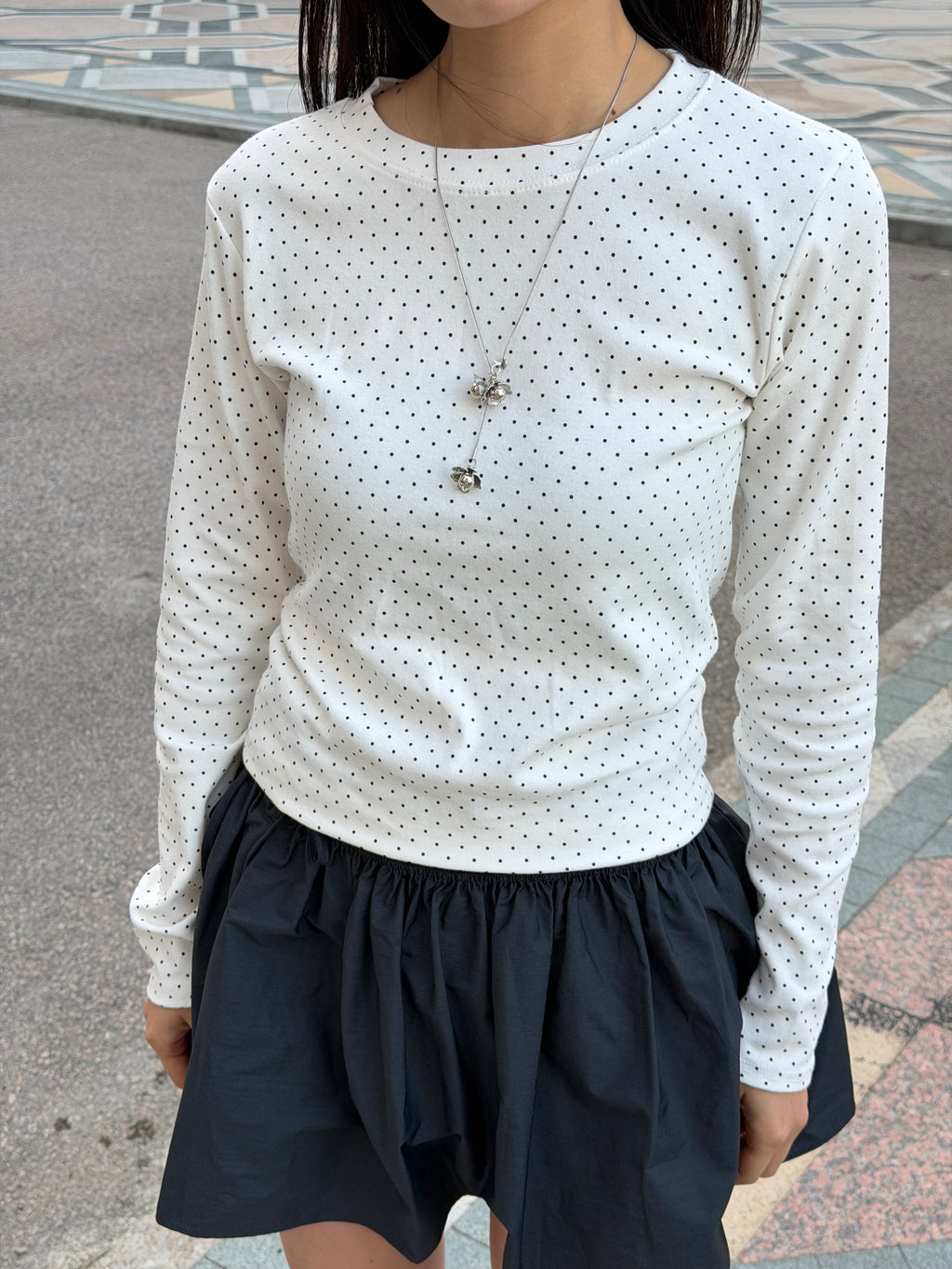 Polka Dot Long Sleeve Top