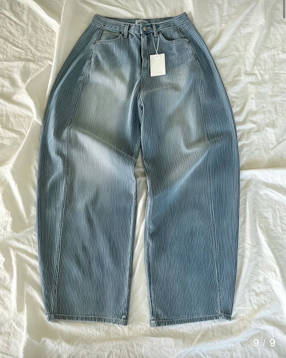 Stripe Ballon Denim Jeans
