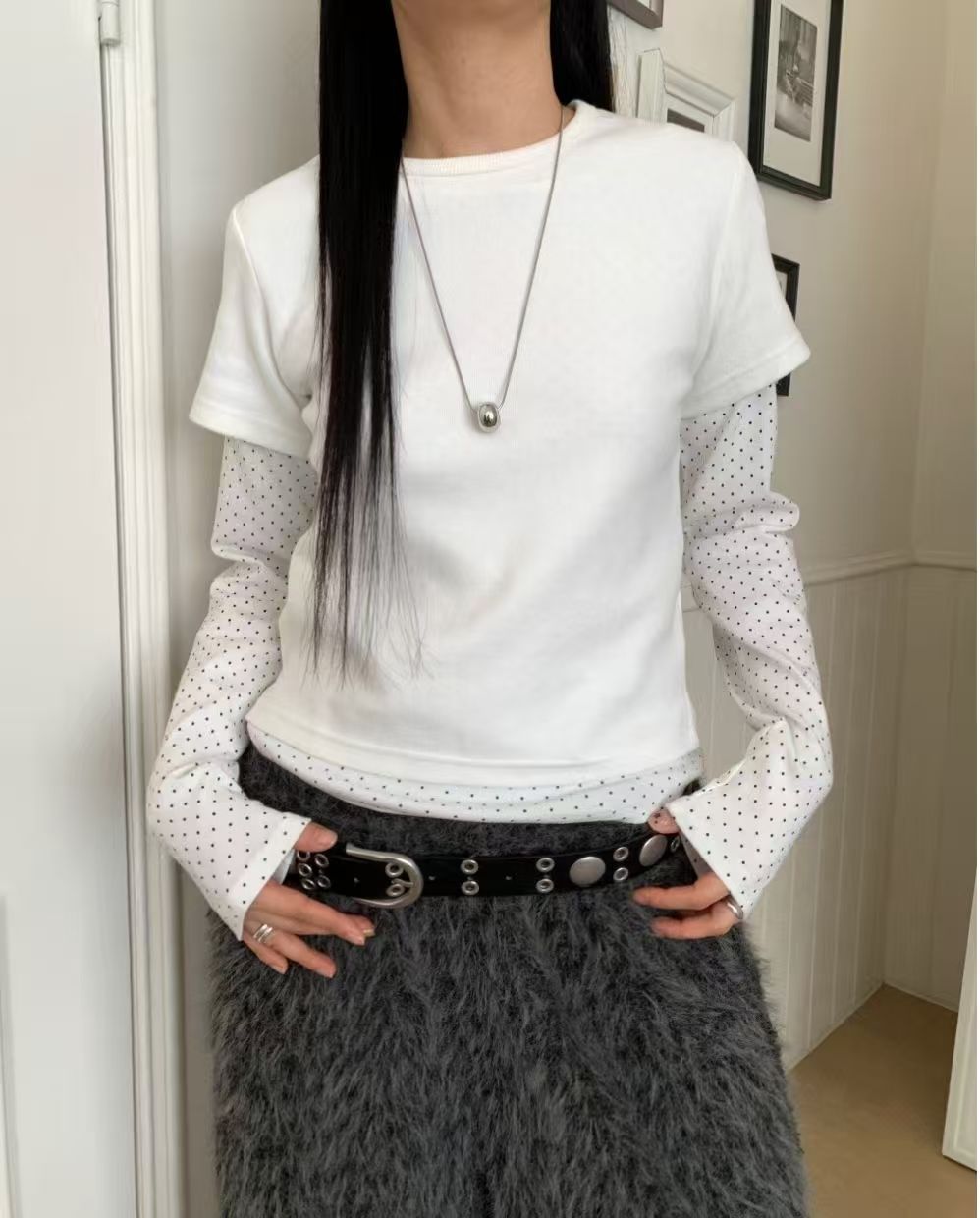 Polka Dot Long Sleeve Top