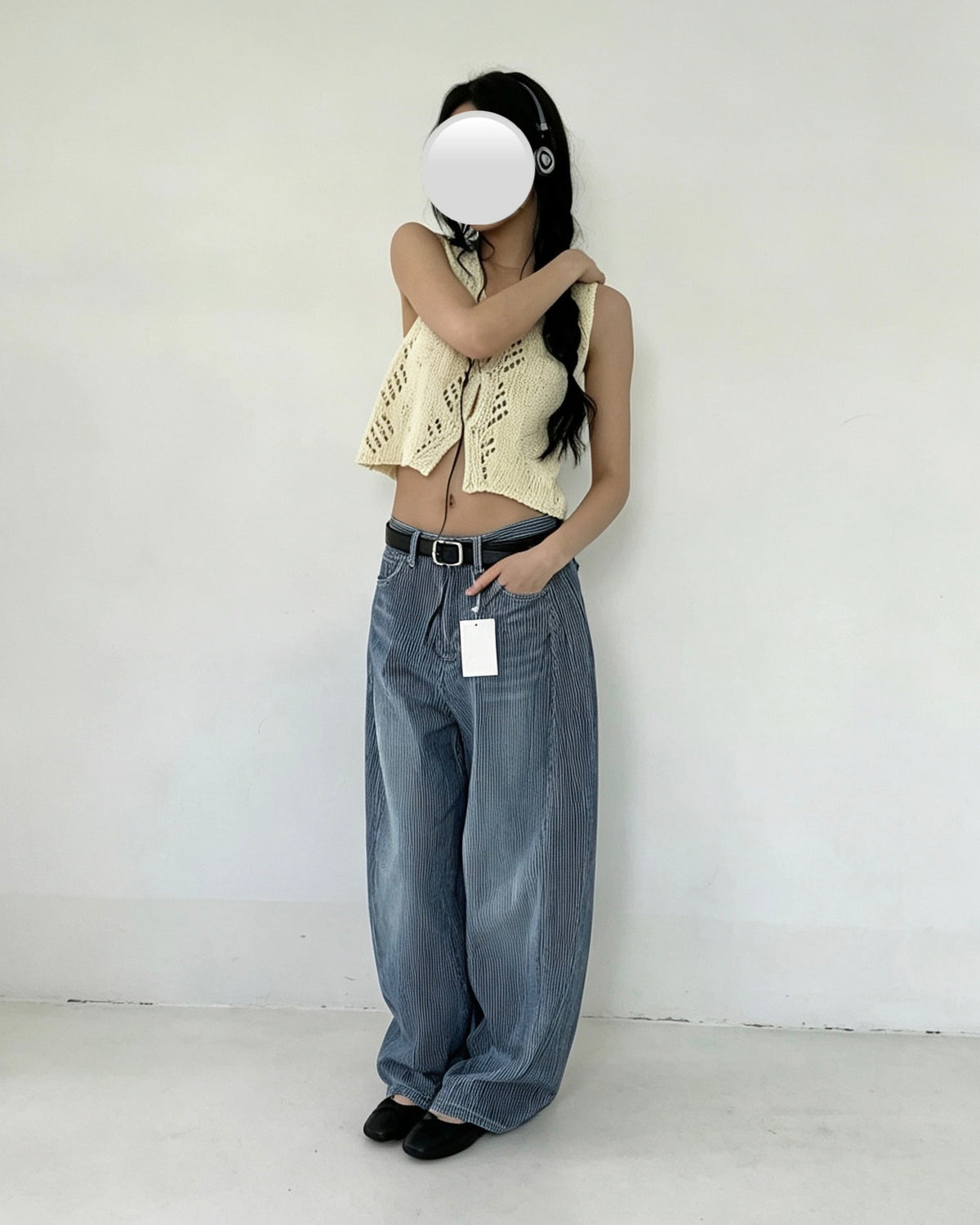 Stripe Ballon Denim Jeans