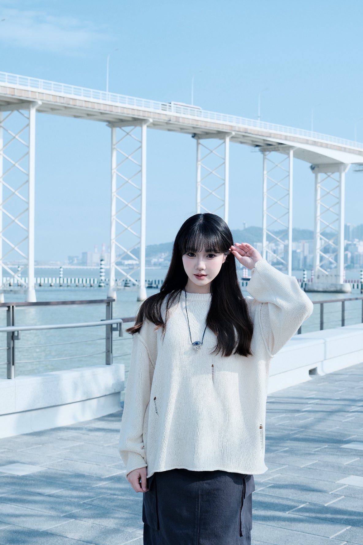 Distressed Hole Knit Sweater