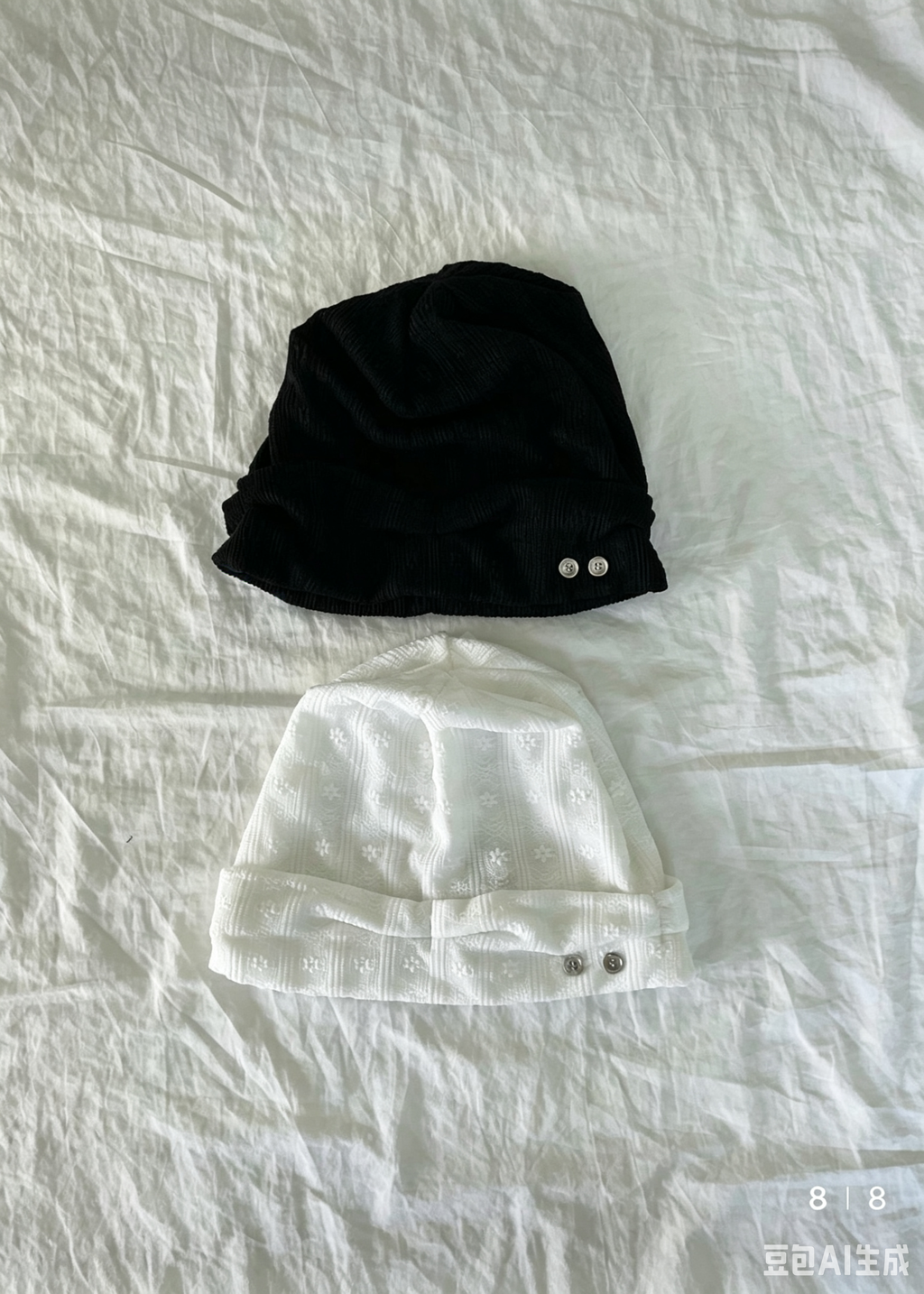 Nylon Floral Beanie