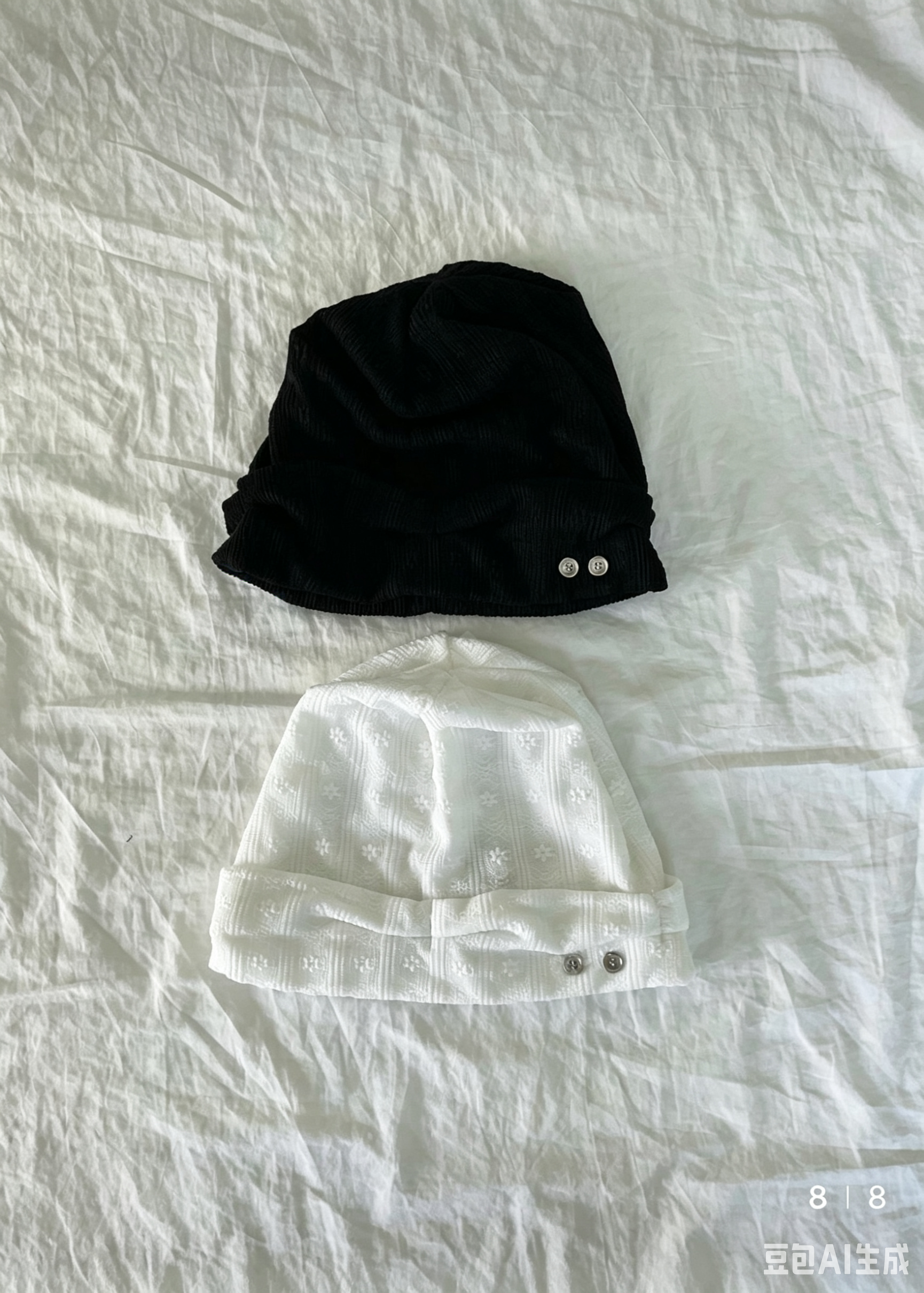 Nylon Floral Beanie