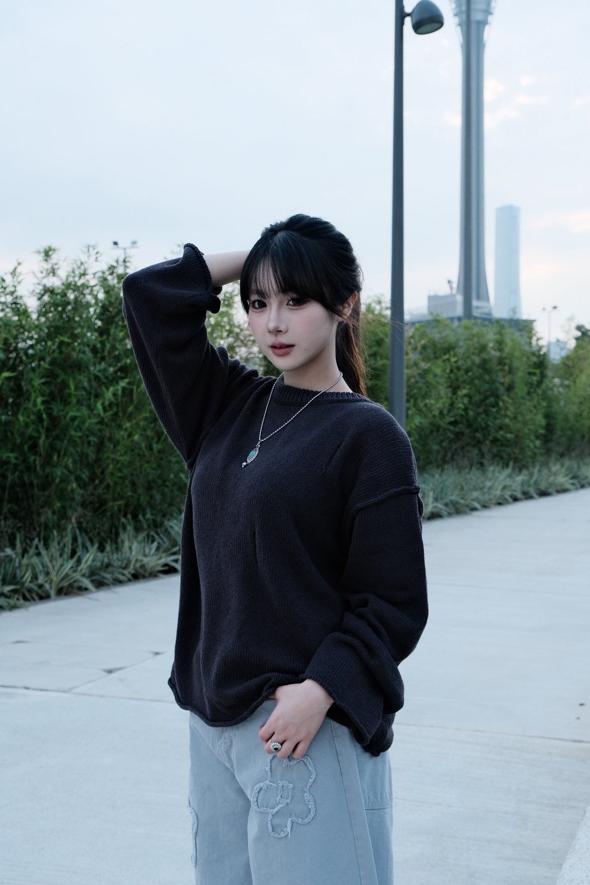 Distressed Hole Knit Sweater