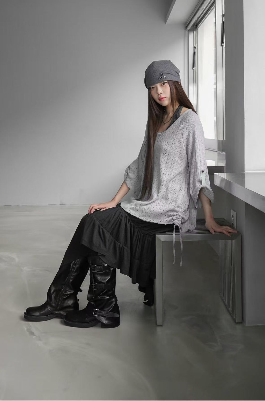 Casual Hollow Knit Top
