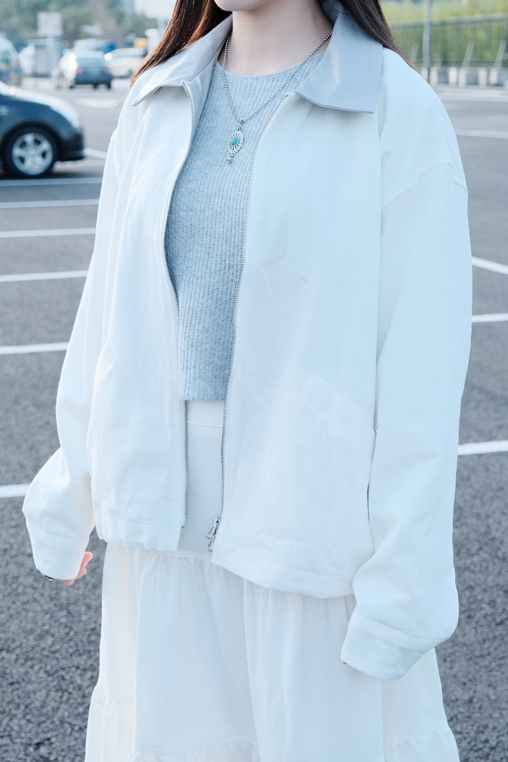 Colour-block Lapel Jacket