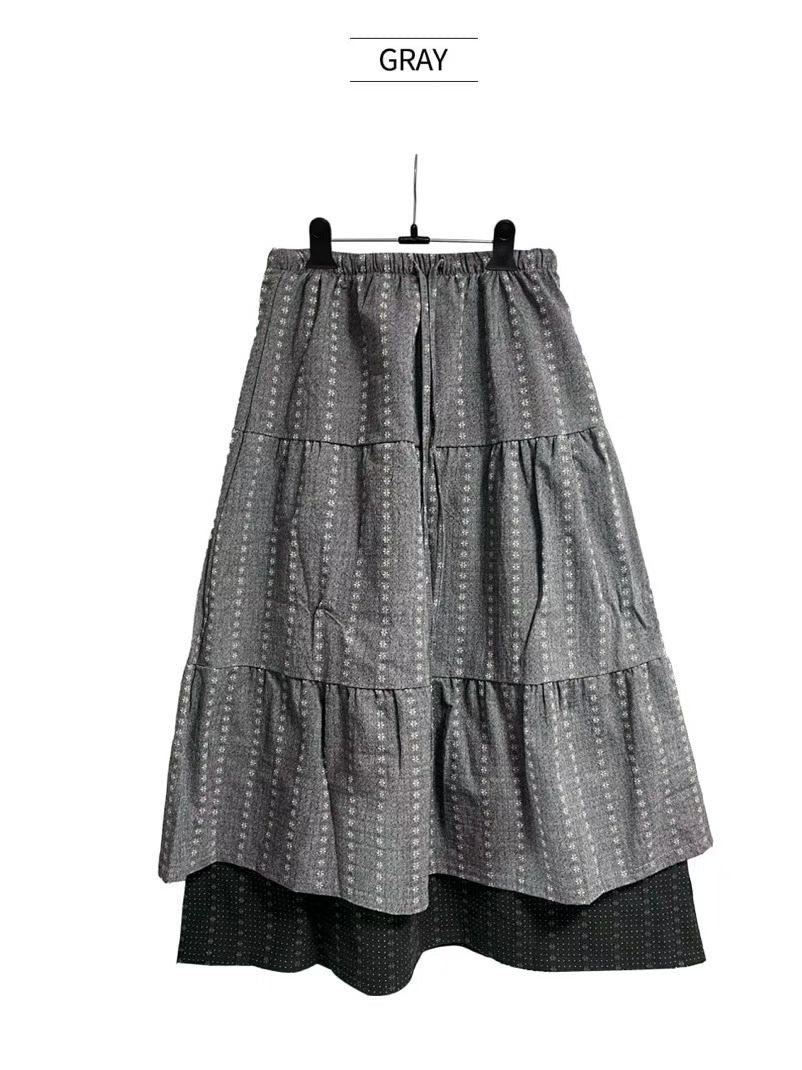 Two-Tier Floral Layered Skirt