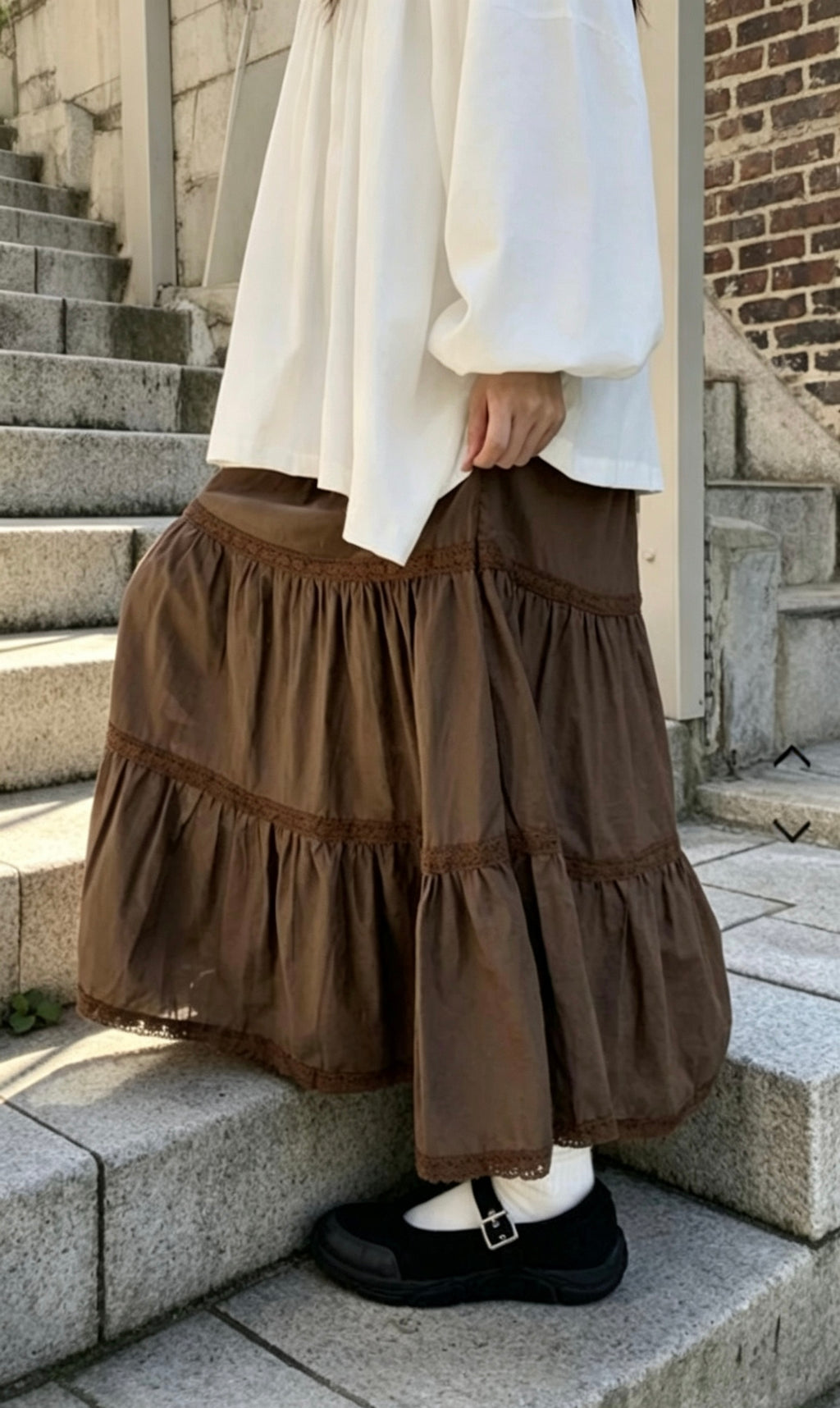 Cocoa Tiered Skirt