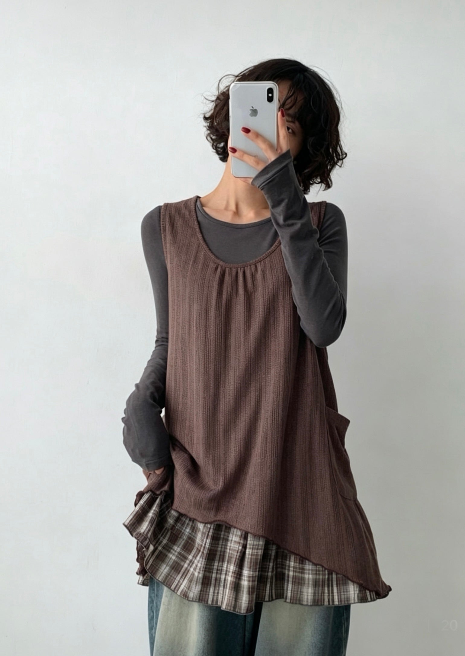Plaid Layered Sleeveless Dress