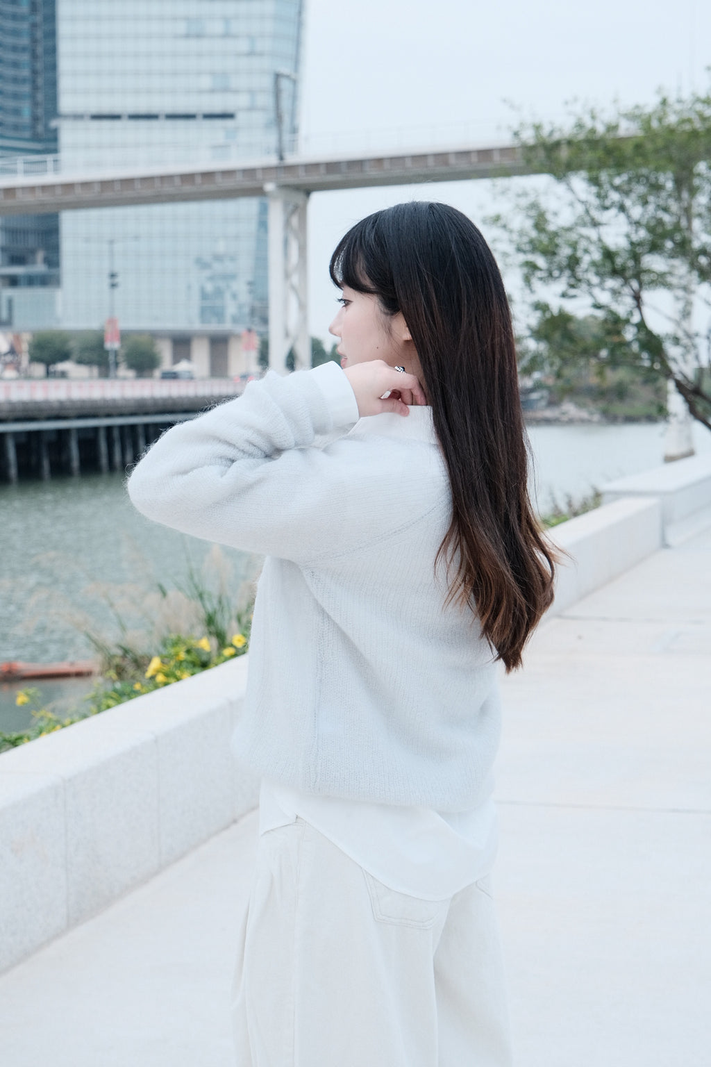 Semi-sheer Henley Neck Top