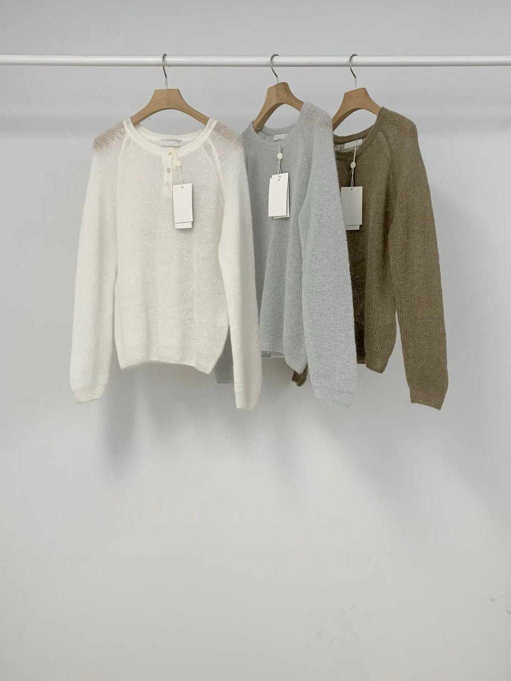 Semi-sheer Henley Neck Top