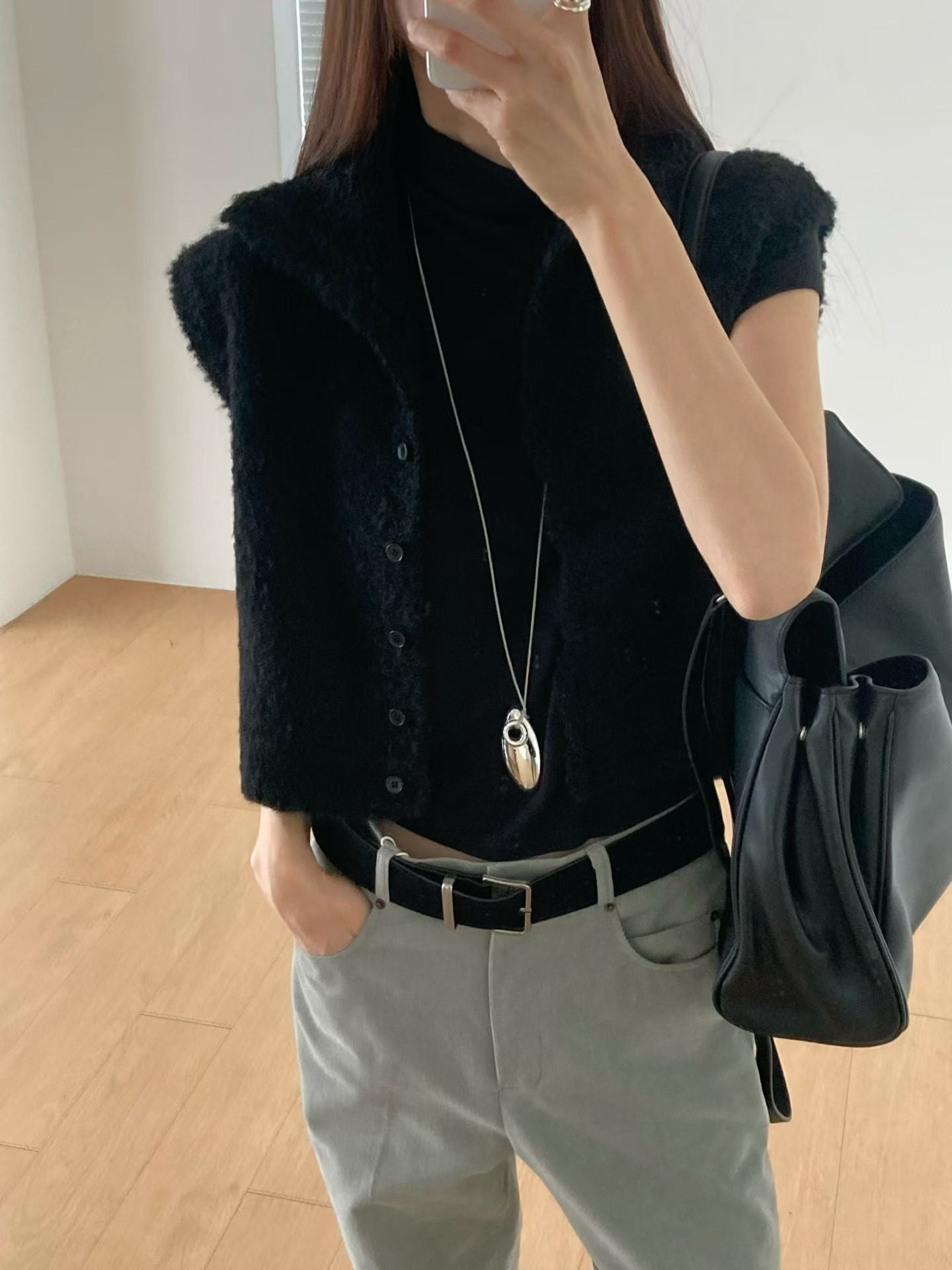Furry High-Neck Vest