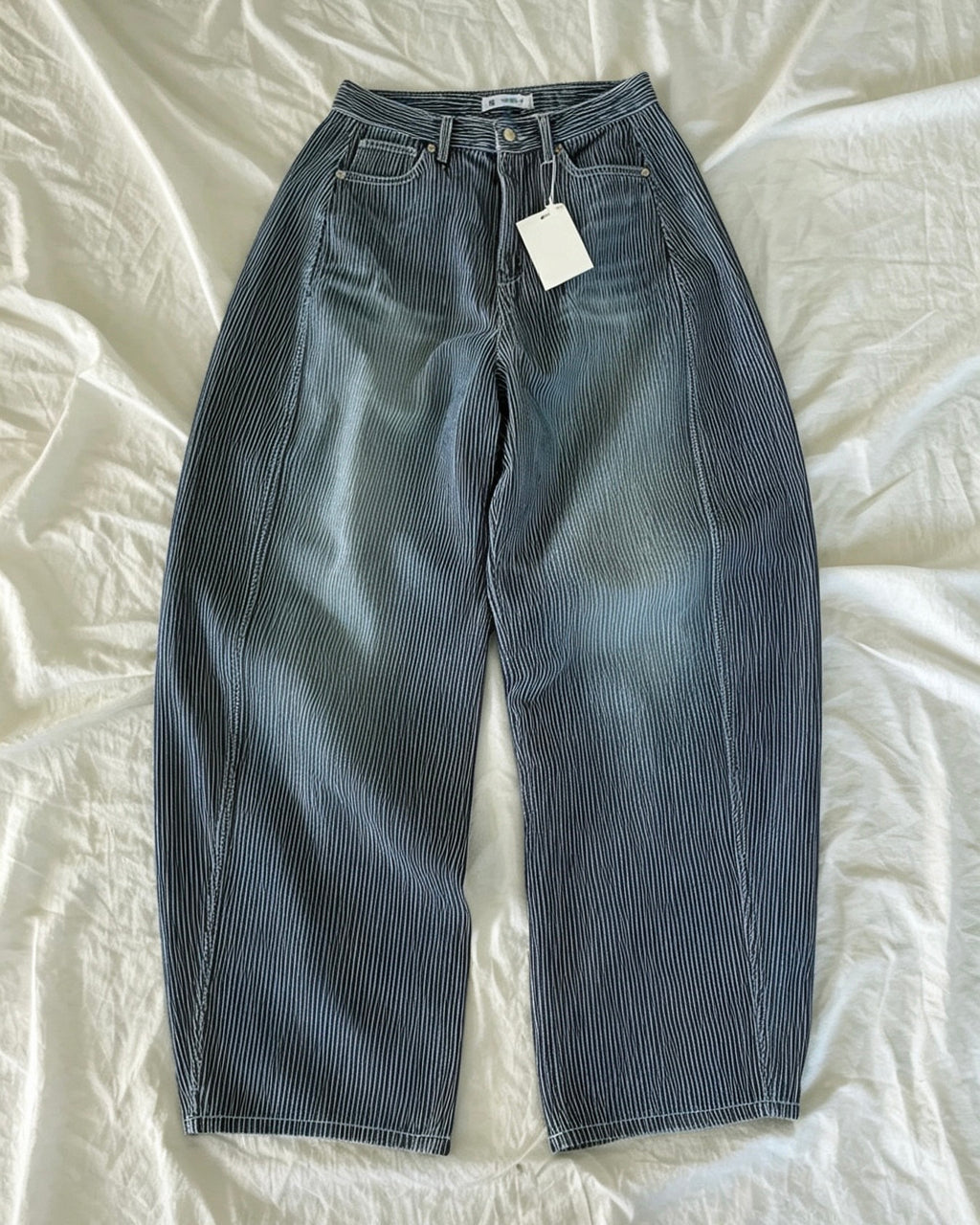 Stripe Ballon Denim Jeans
