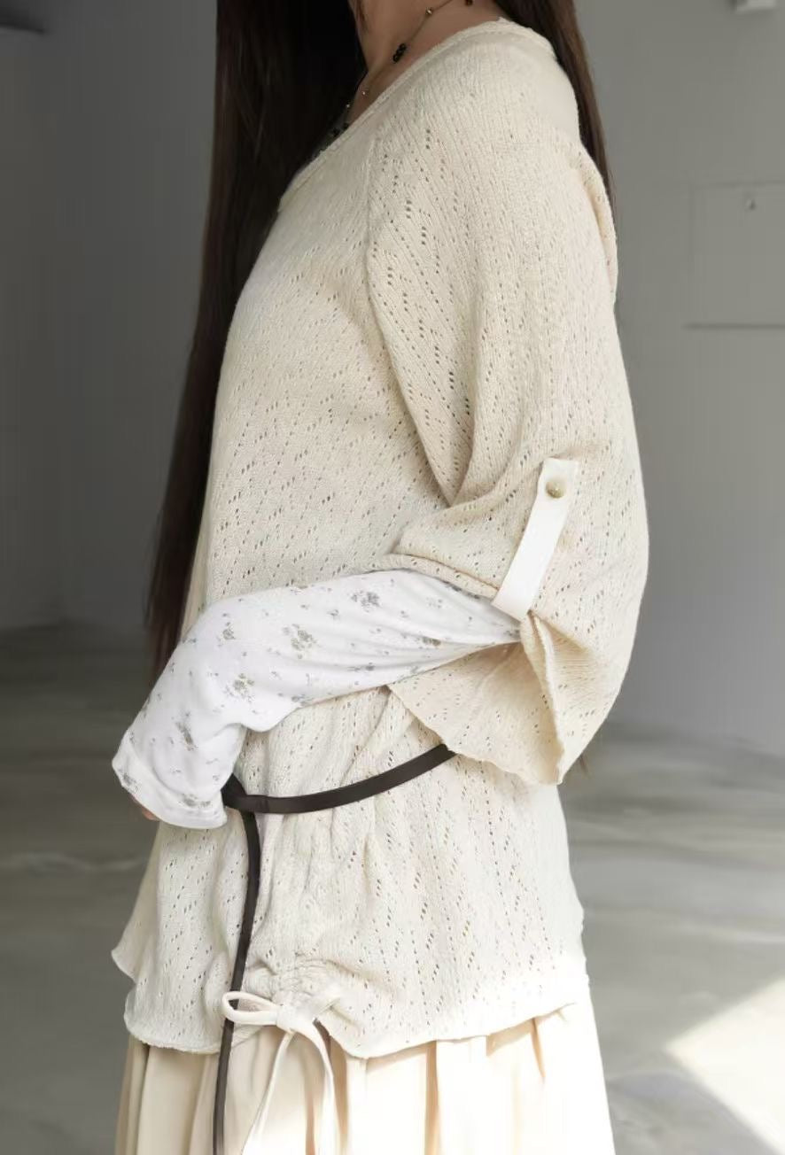 Casual Hollow Knit Top