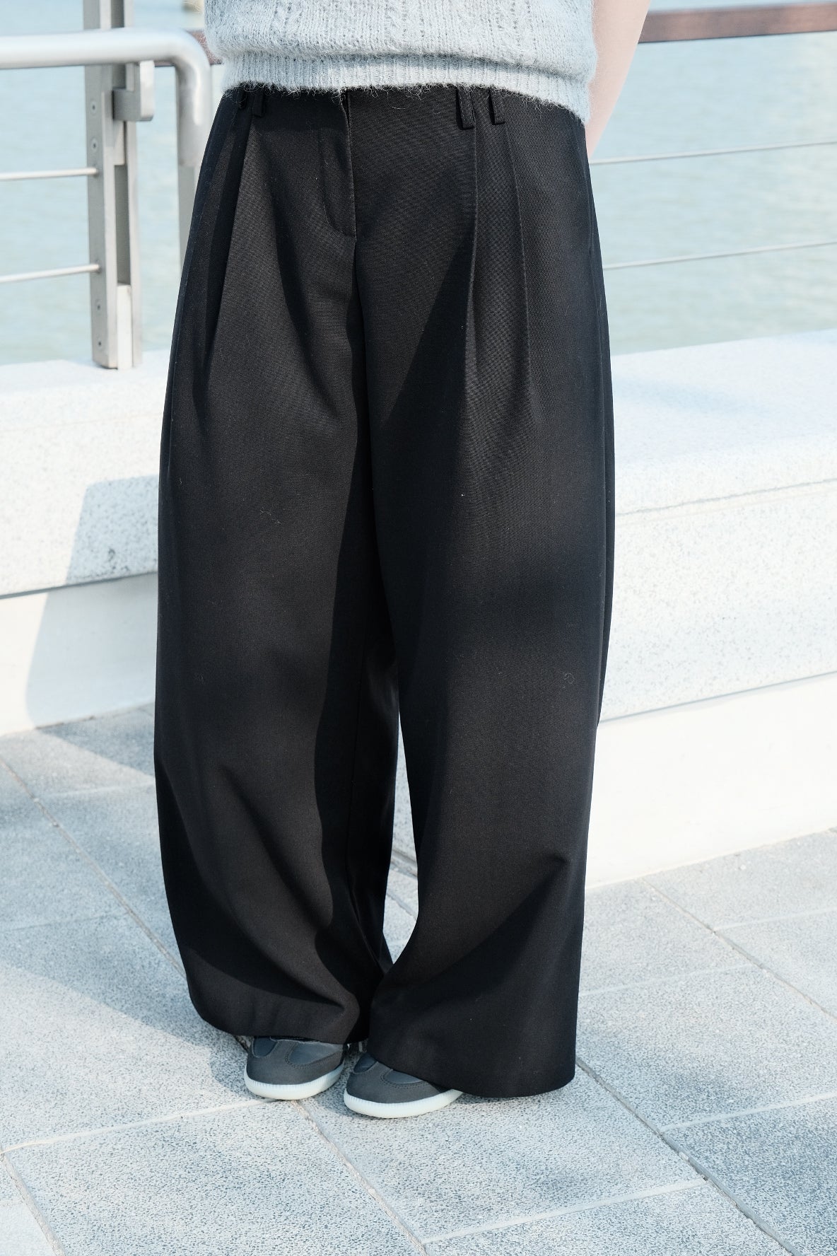 High-waist Wide-leg Trousers