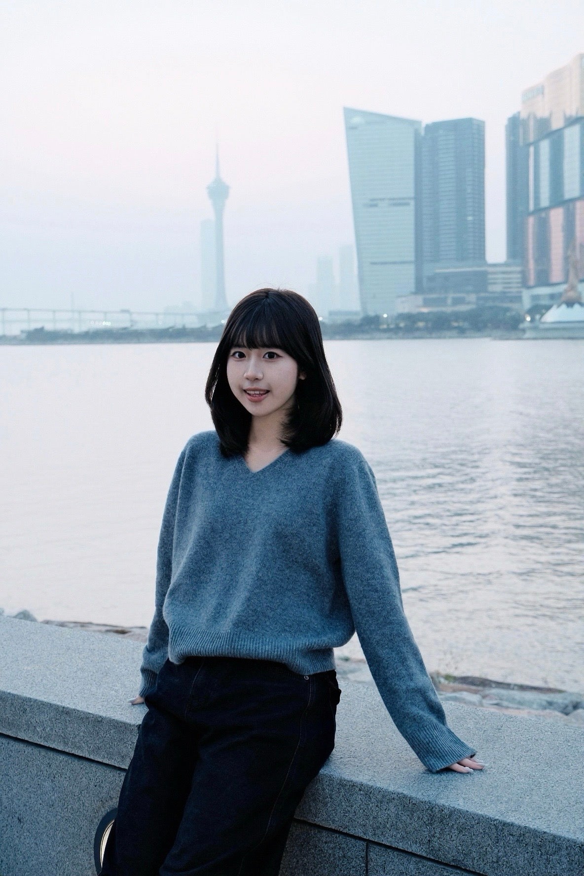 V-neck Wool Knit Sweater