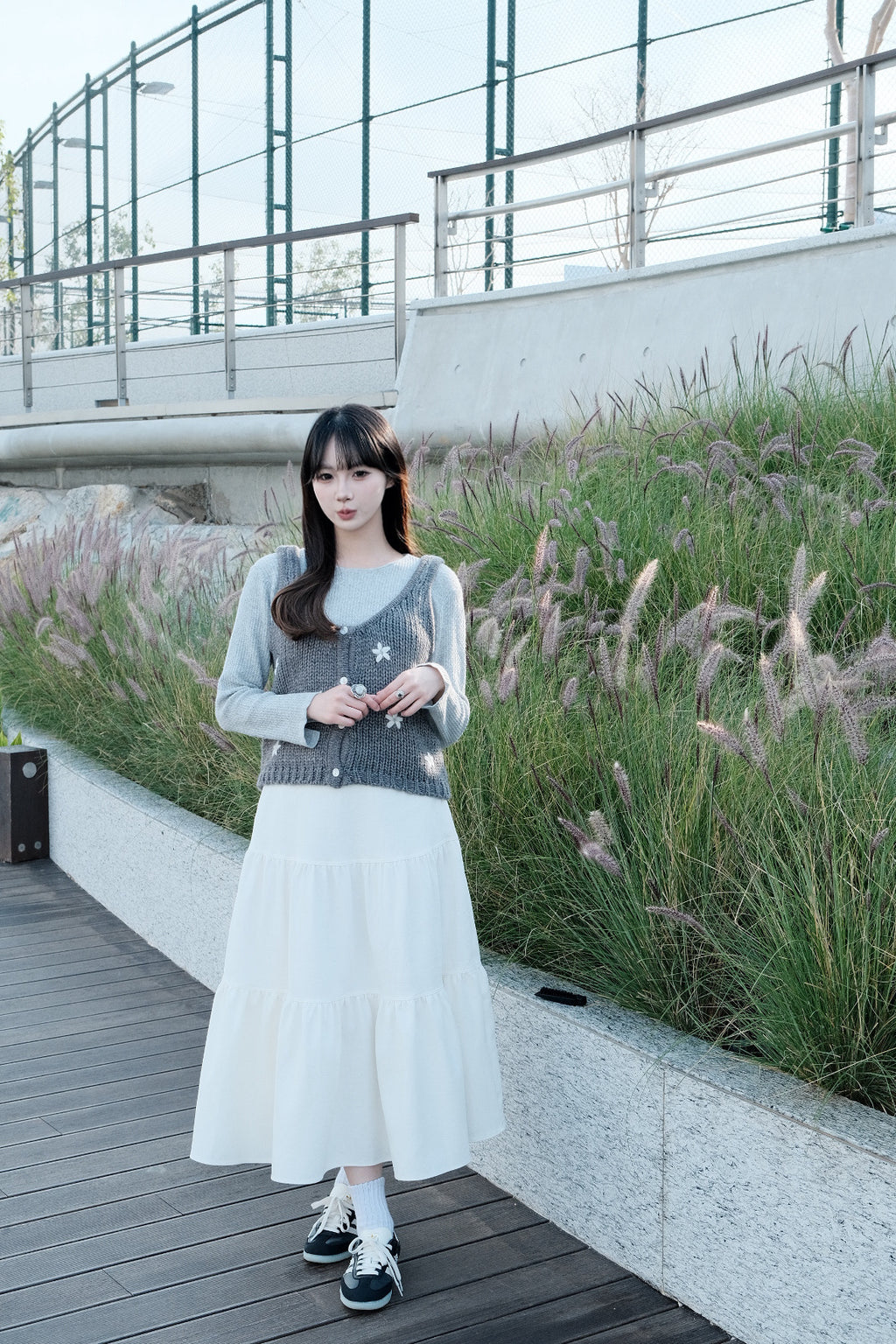 Draped High-waist Tiered Skirt