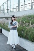 Draped High-waist Tiered Skirt