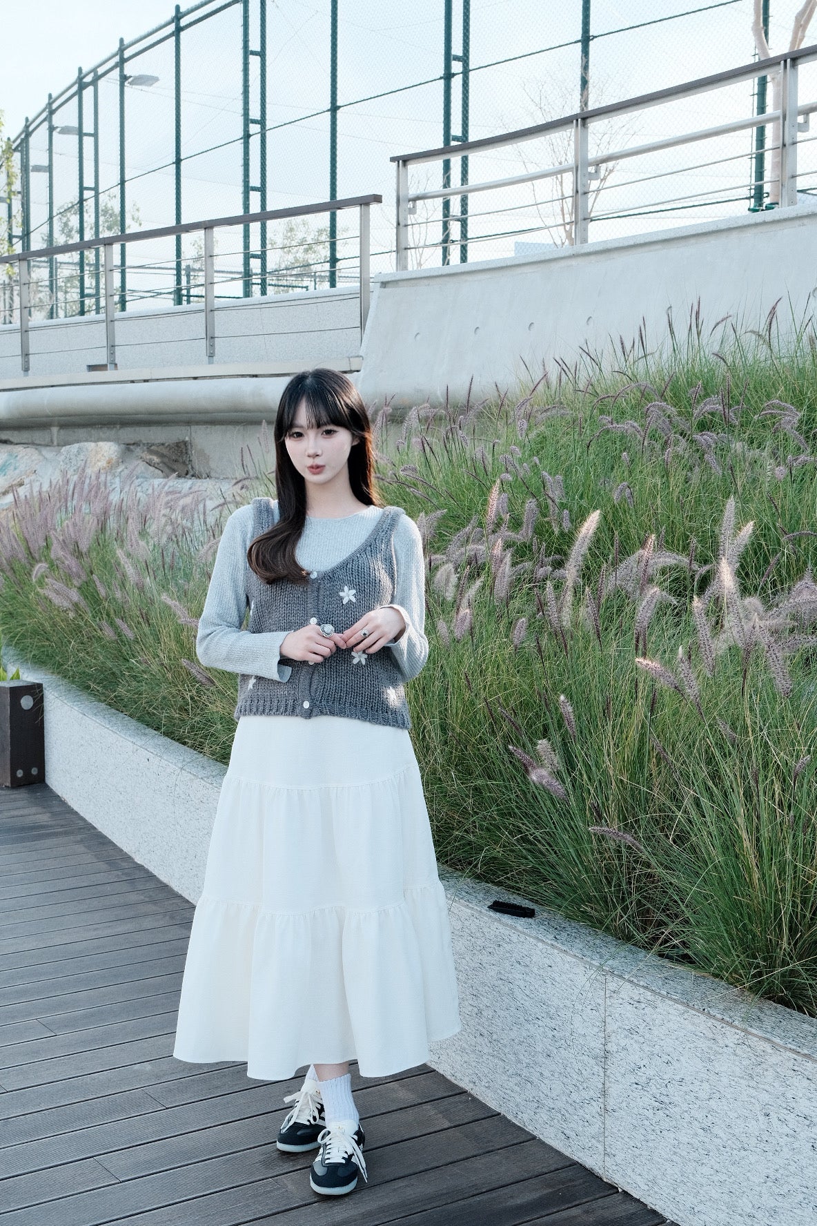 Draped High-waist Tiered Skirt