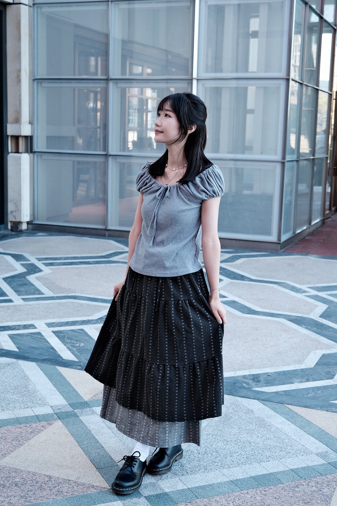 Two-Tier Floral Layered Skirt