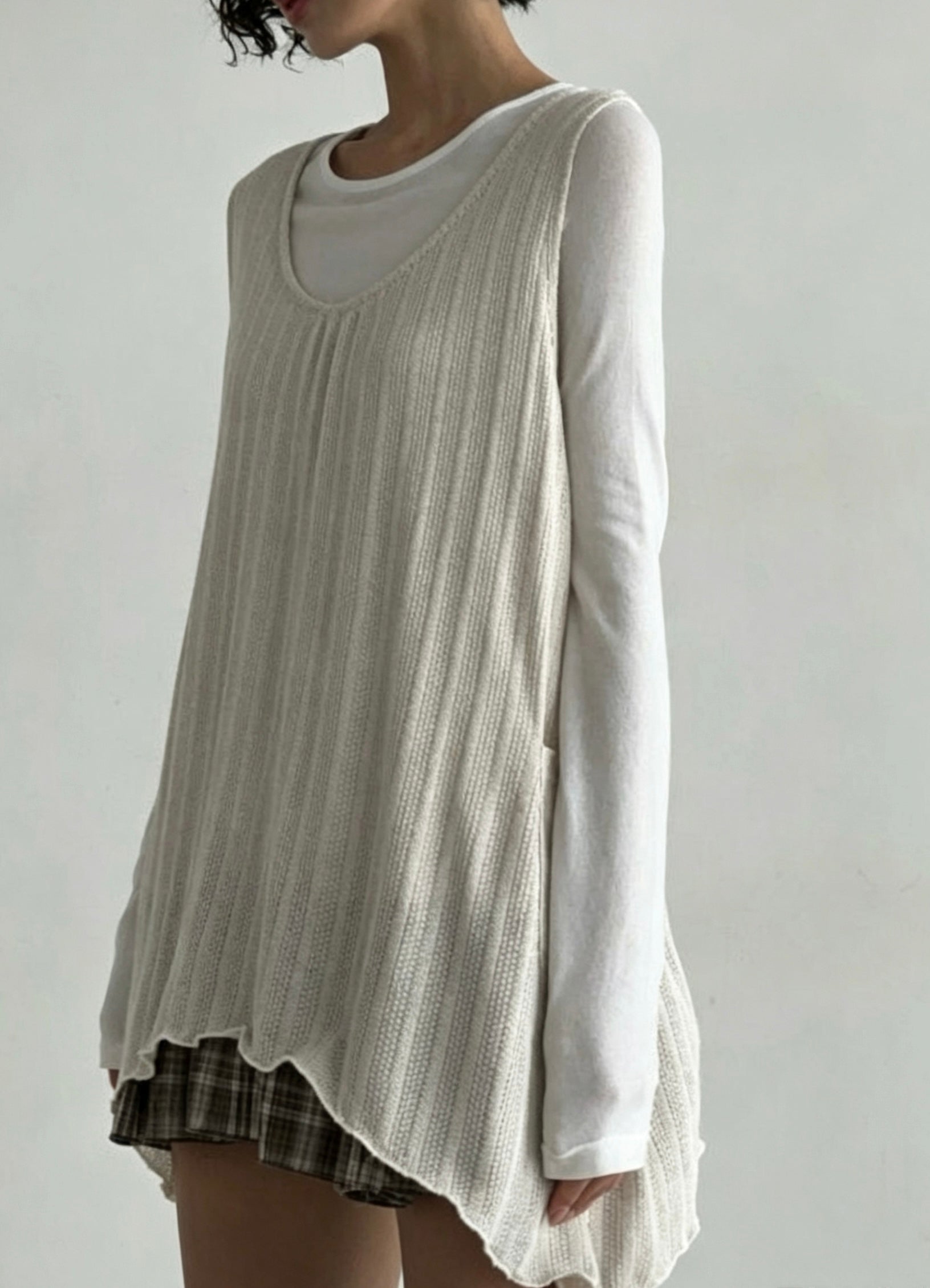 Plaid Layered Sleeveless Dress
