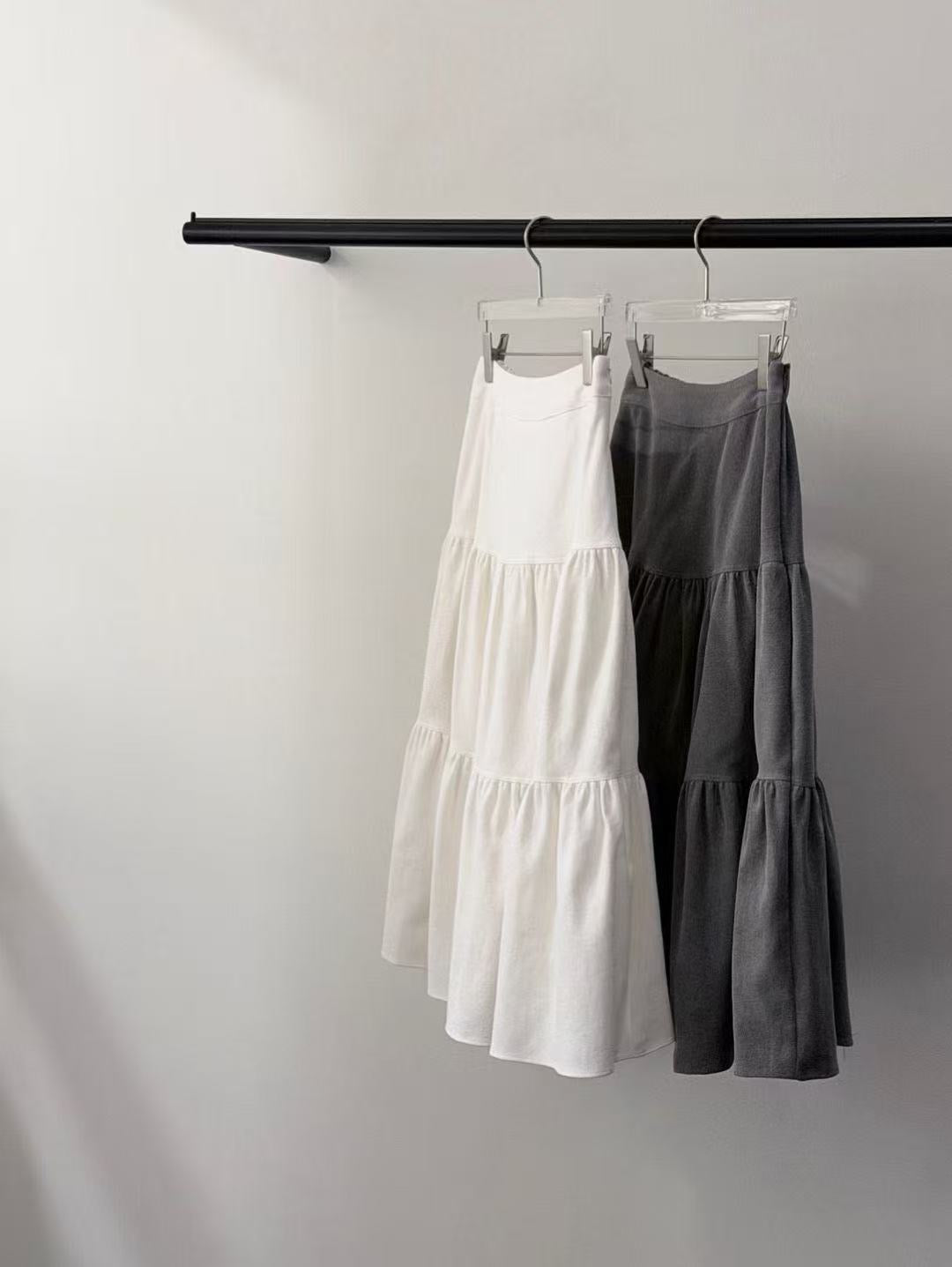 Draped High-waist Tiered Skirt