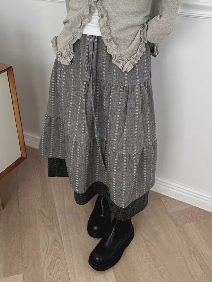 Two-Tier Floral Layered Skirt