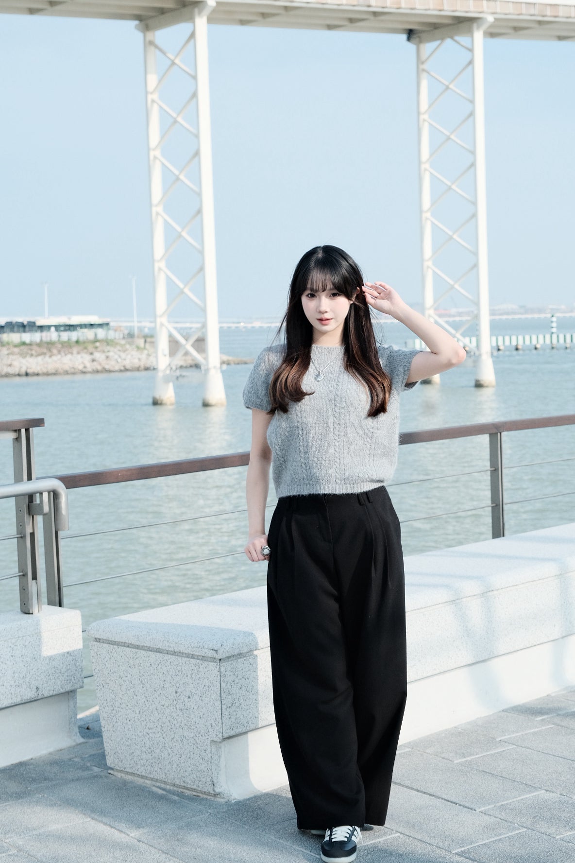 High-waist Wide-leg Trousers