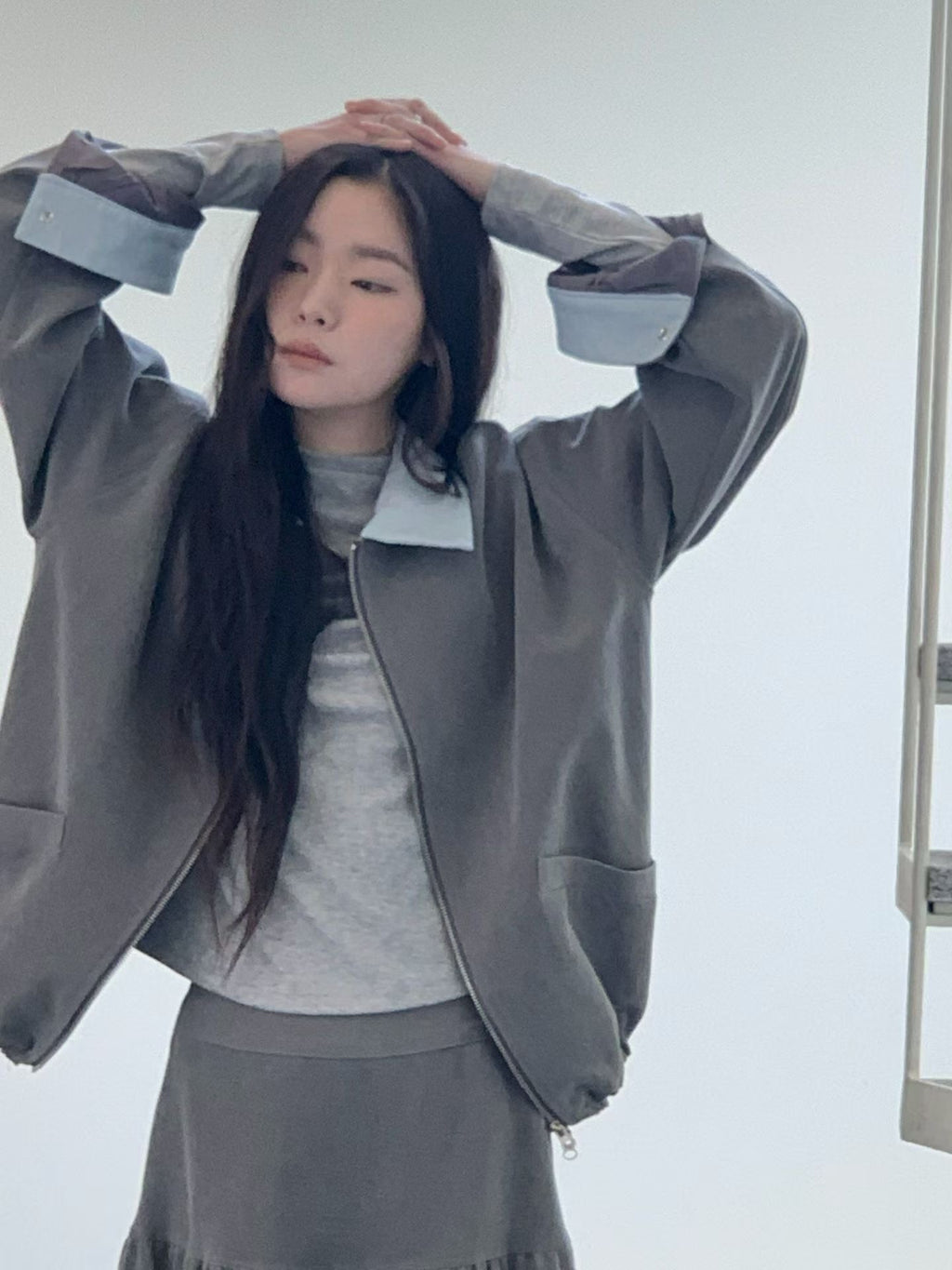 Colour-block Lapel Jacket