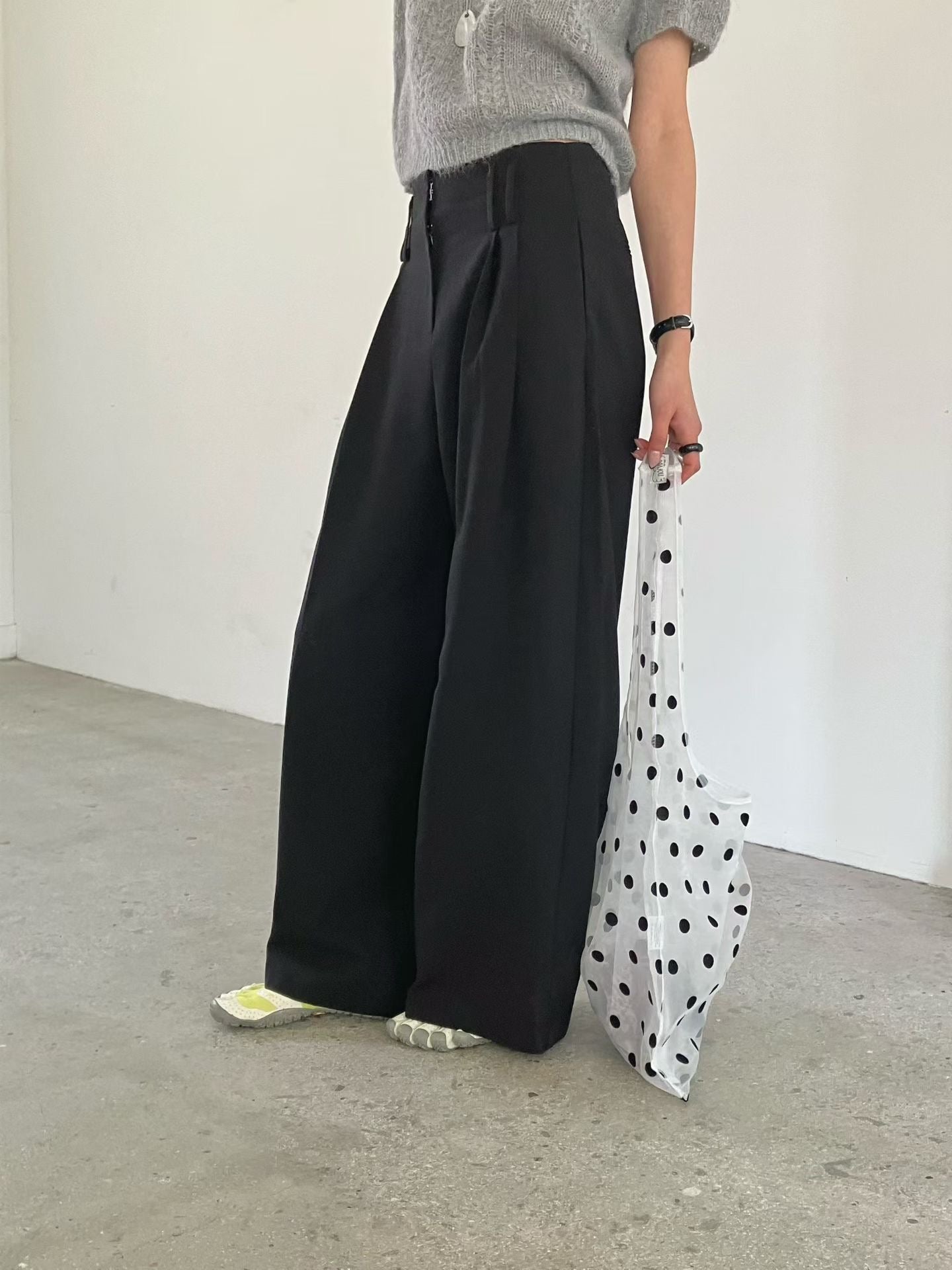 High-waist Wide-leg Trousers