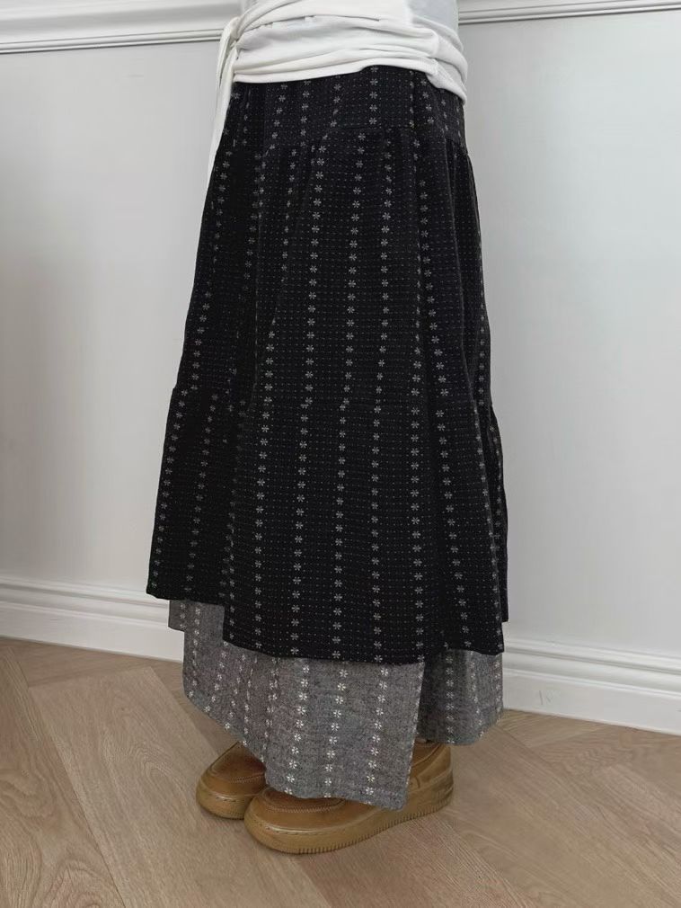 Two-Tier Floral Layered Skirt