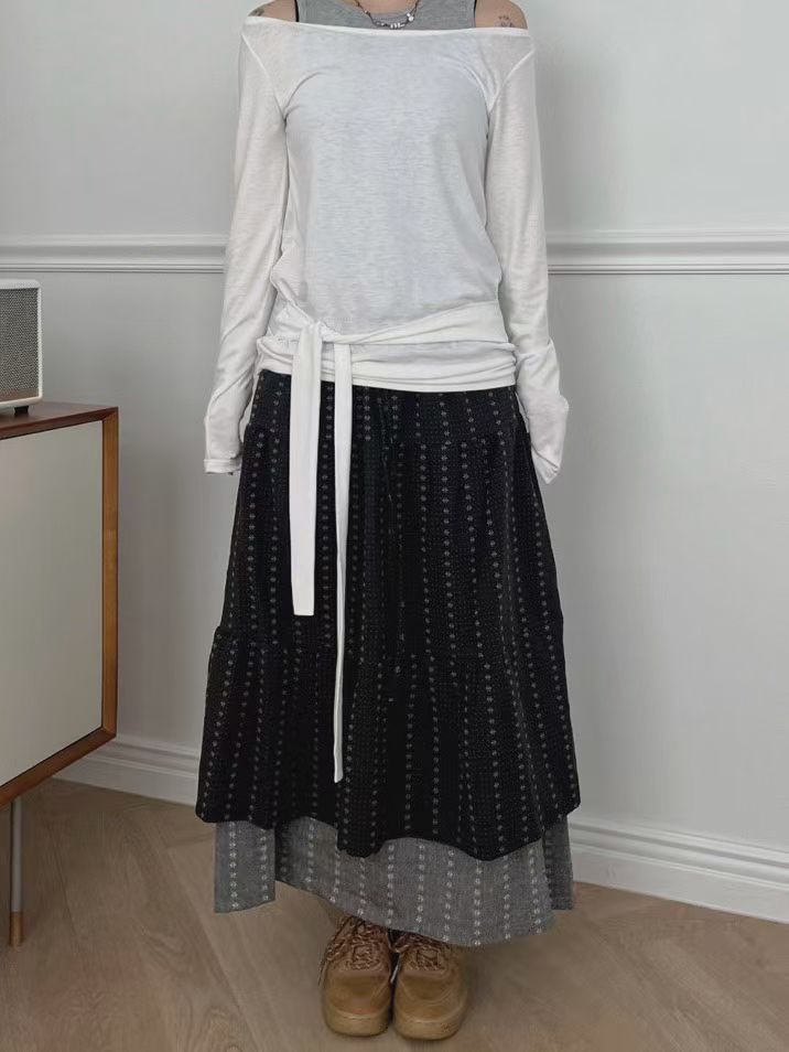 Two-Tier Floral Layered Skirt