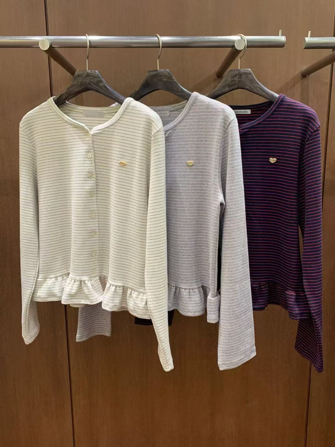 Thin Stripes Peplum Top